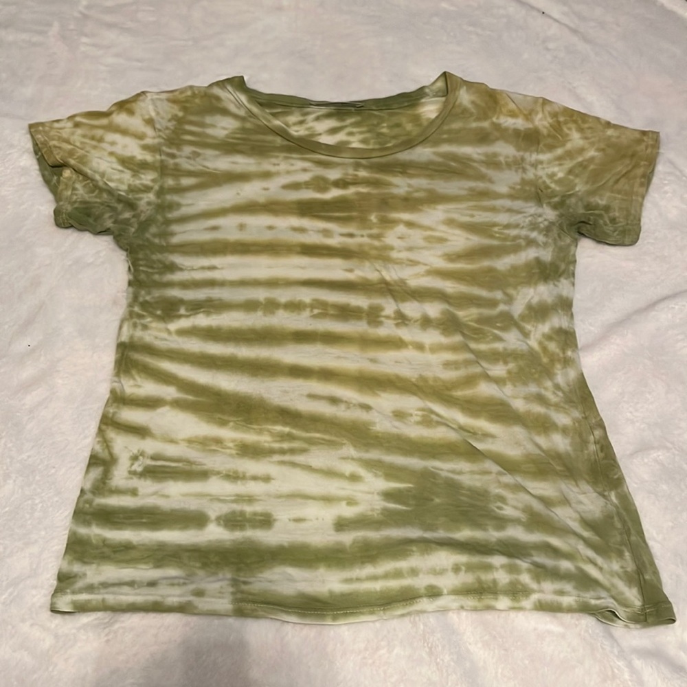 Reformation Jeans green tie-dye T-shirt